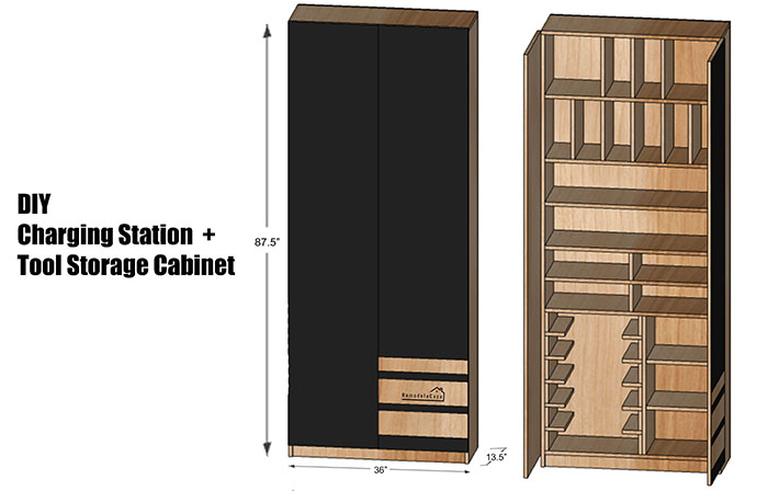 Garage Organization Charging Station Tool Storage Cabinet