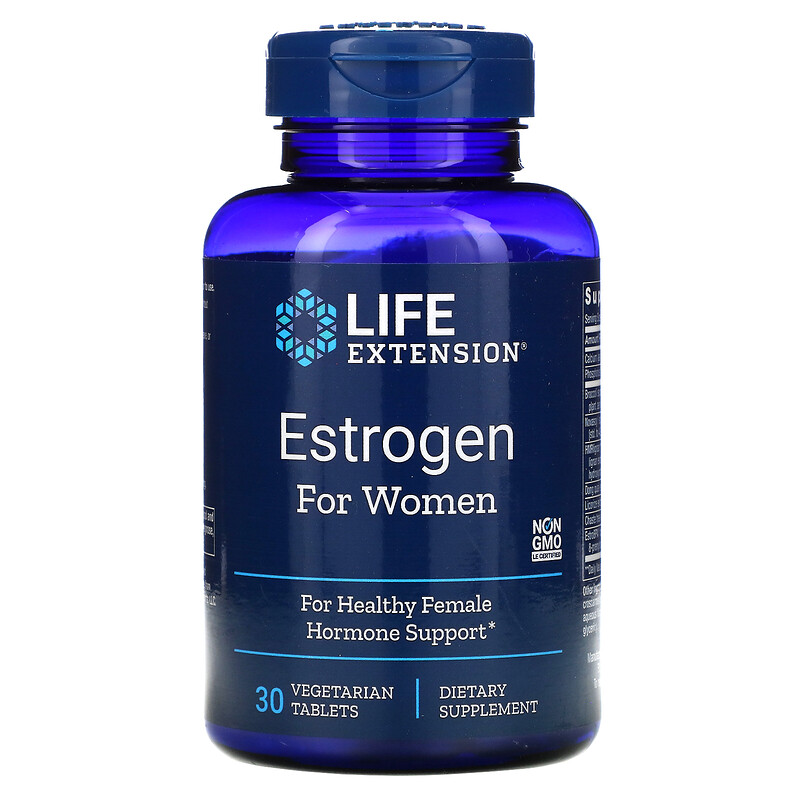 Life Extension, эстроген для женщин, 30 вегетарианских таблеток