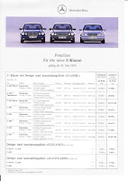 Mercedes-Benz W210 Preisliste 15. Mai 1995