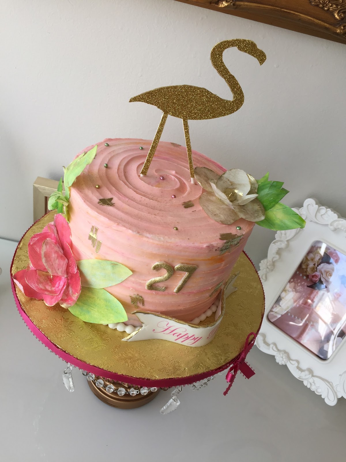 Baking with Roxana's Cakes Birthday Cake Flamingo themed