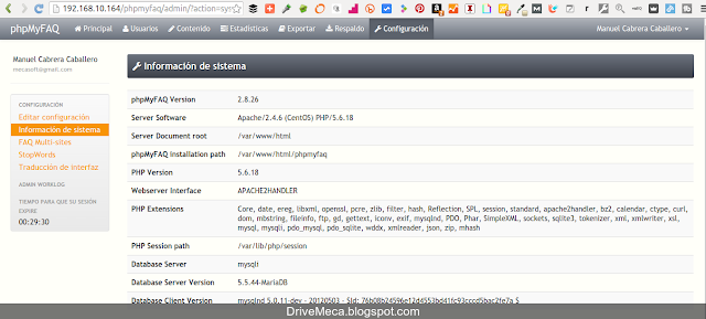 DriveMeca instalando phpMyFAQ en un servidor Linux Centos paso a paso