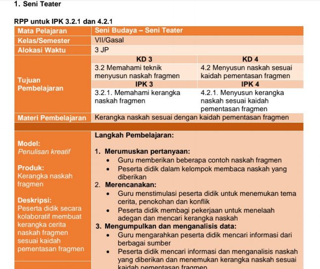 Format Penilaian Rpp 1 Lembar - Contoh Rpp Smk 1 Lembar Idsch Id ...