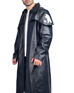 A7 Black Leather Duster Trench Coat