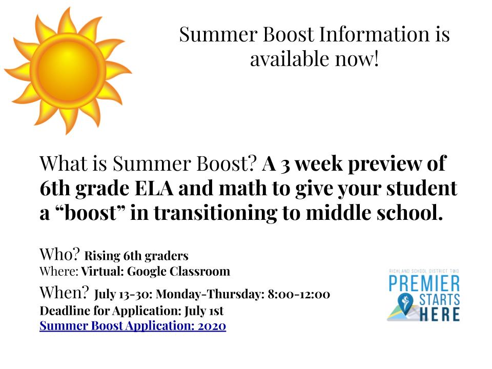 Blythewood Middle School: Rising 6th Graders ~ Summer Boost Information...