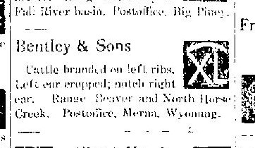 Bentley & Sons Cattle Brand, Big Piney, Wyoming Climbing My Family Tree: Bentley & Sons Cattle Brand, Big Piney, Wyoming