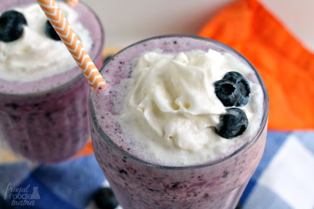 These frosty Blueberries & Cream Daiquiris are bursting with fresh blueberry flavor... a perfect cocktail for summertime!