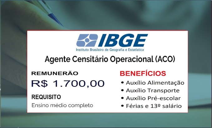 Aberto Concurso com 1315 vagas para nível médio. Salário R$ 1.700,00