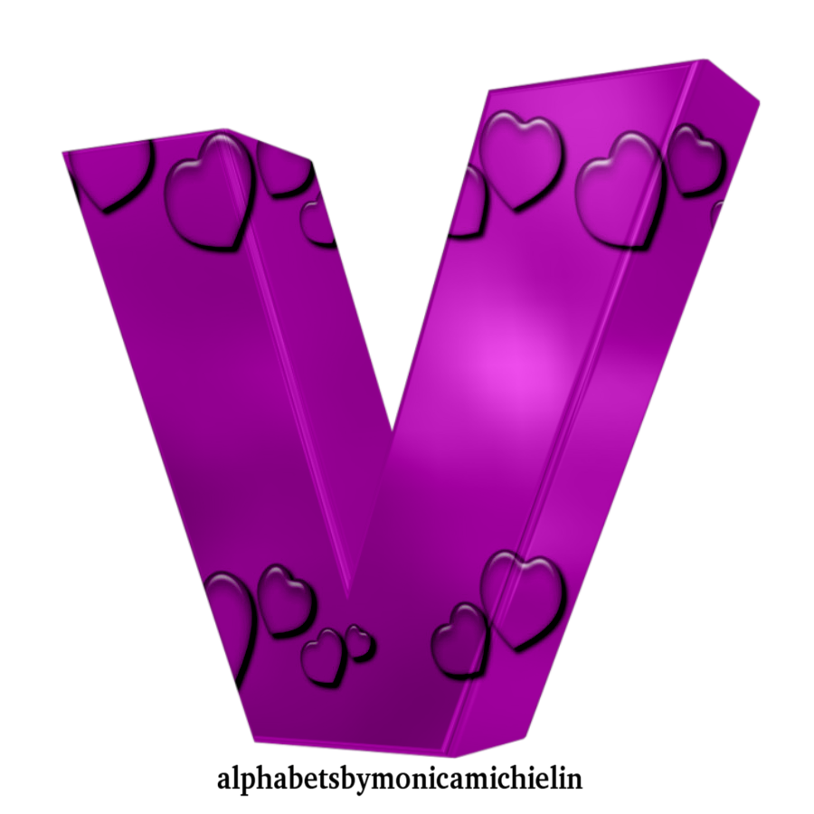 M. Michielin Alphabets: PURPLE HEARTS ALPHABET AND ICONS PNG