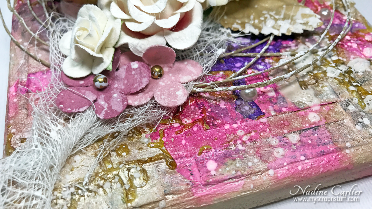 Pretty In Pink Mixed Media Canvas Nadine Carlier