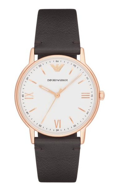 Emporio Armani Dress Kappa Leather Strap Watch