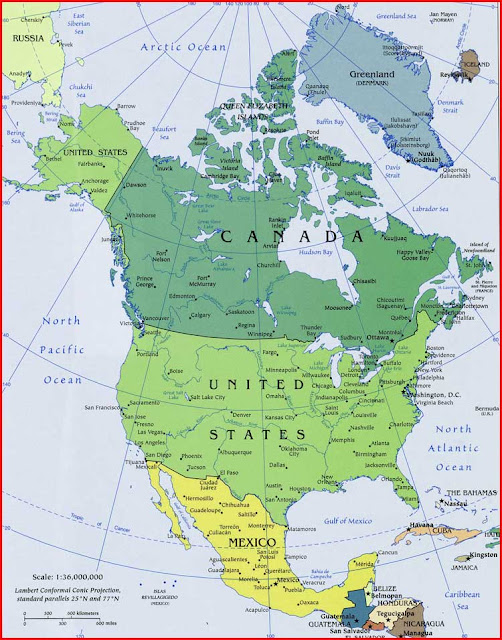 Gambar Peta politik Amerika Utara