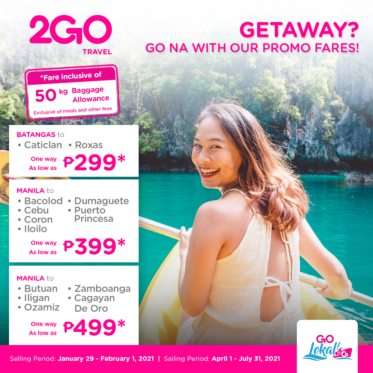 2go travel baggage rate