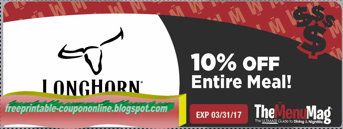 Printable Coupons 2018: Longhorn Steakhouse Coupons
