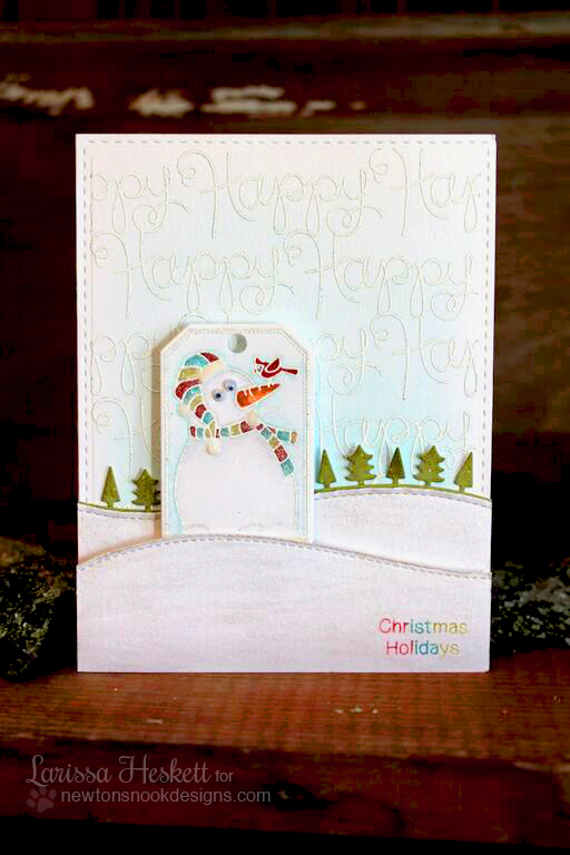 Happy Holidays Snowman card by Larissa Heskett | Simply Seasonal Stamp set by Newton's Nook Designs #newtonsnook