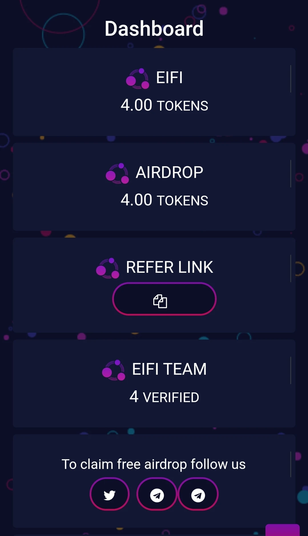 Eifi coin airdrop