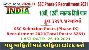 Staff Selection Commission (SSC) Recruitment For 3261 Posts 2021