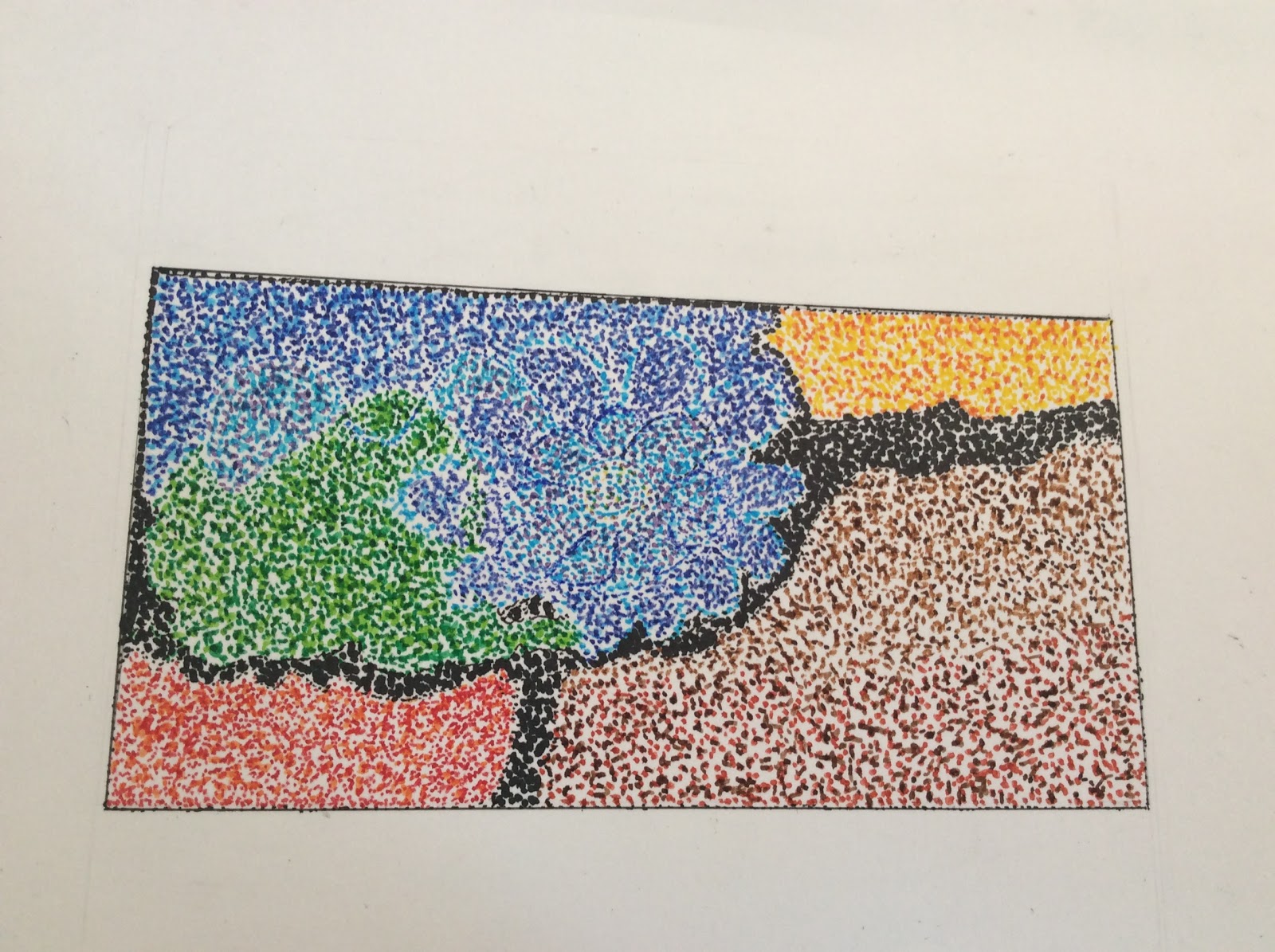 la maestra de plástica DIBUJO ORGÁNICO CON PUNTOS
