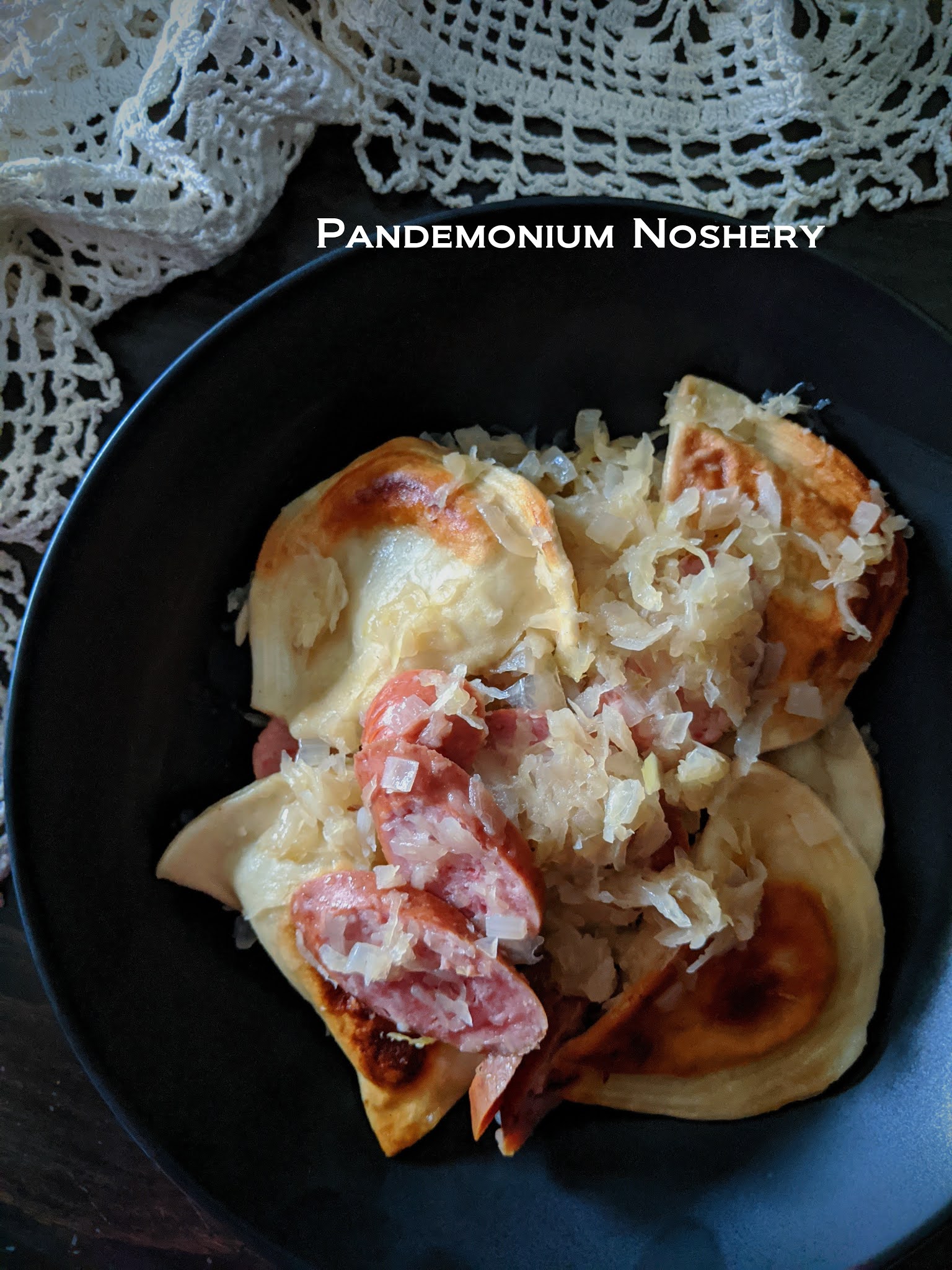 Polish Pierogi and Sauerkraut Skillet
