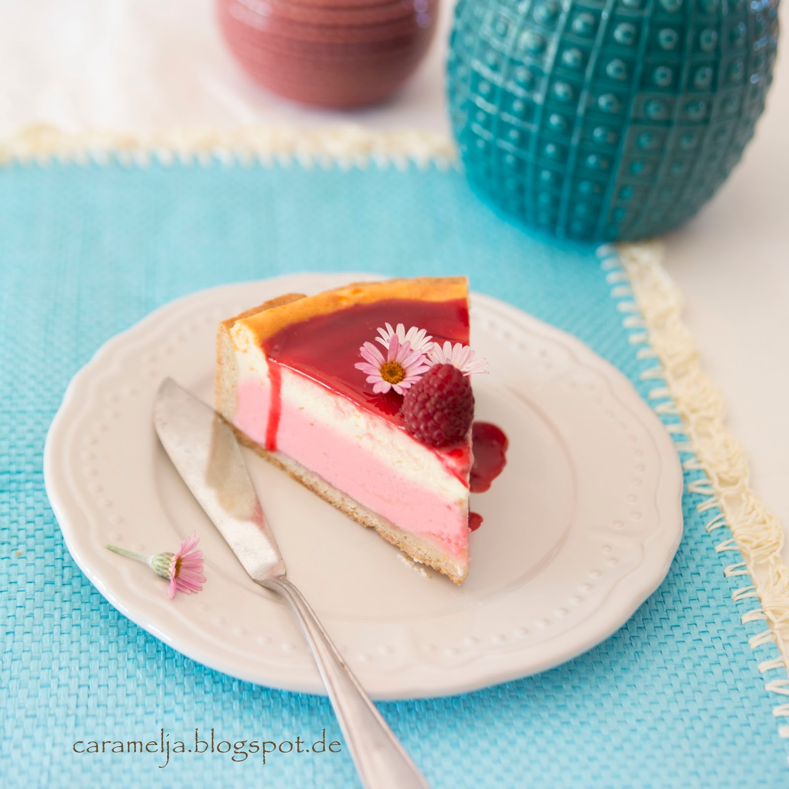 Rosarot die 2.: Himbeerkäsekuchen Rosarot die 2.: Himbeerkäsekuchen