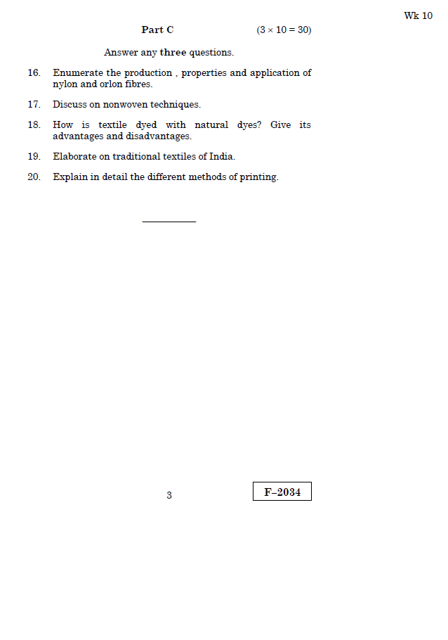Alagappa University M.Sc. Home Science TEXTILES AND CLOTHING APRIL 2019