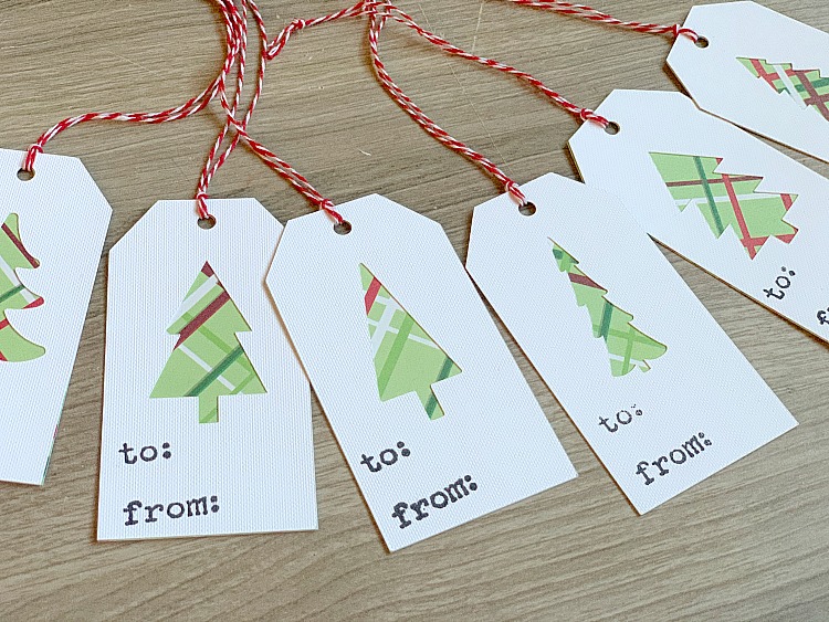 5 Little Monsters: Stamped Christmas Tree Gift Tags