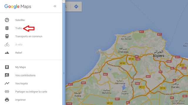 knowledge.traffic.algeria.maps.google أخيرا يمكنك معرفة حركة المرور في الجزائر العاصمة مباشرة في خرائط google   