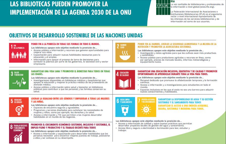 Las bibliotecas pueden promover la implementación de la agenda 2030 de