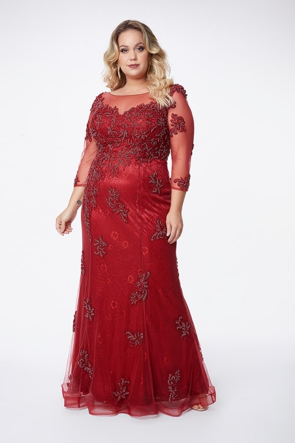 vestido de noiva vermelho marsala