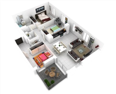  Denah  rumah  minimalis  3 kamar ukuran 5x12 Terbaru 2020  