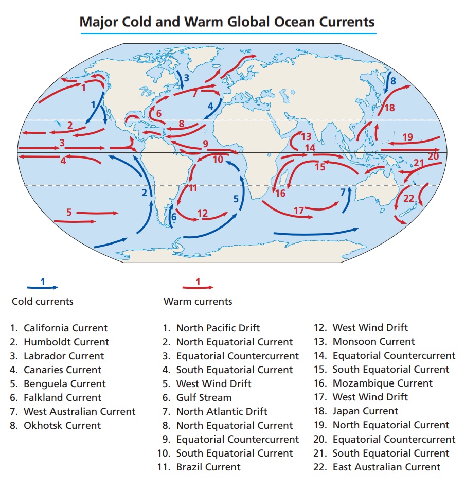 Major+Cold+and+Warm+Ocean+Currents+List