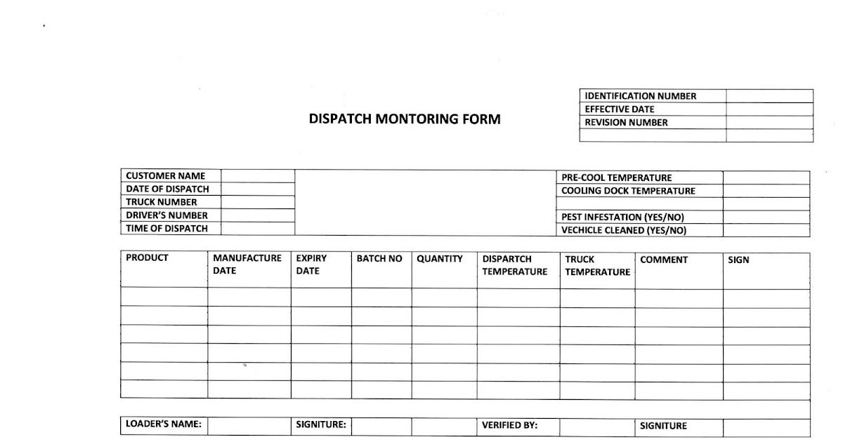 Dispatch Procedure for Food Warehouses