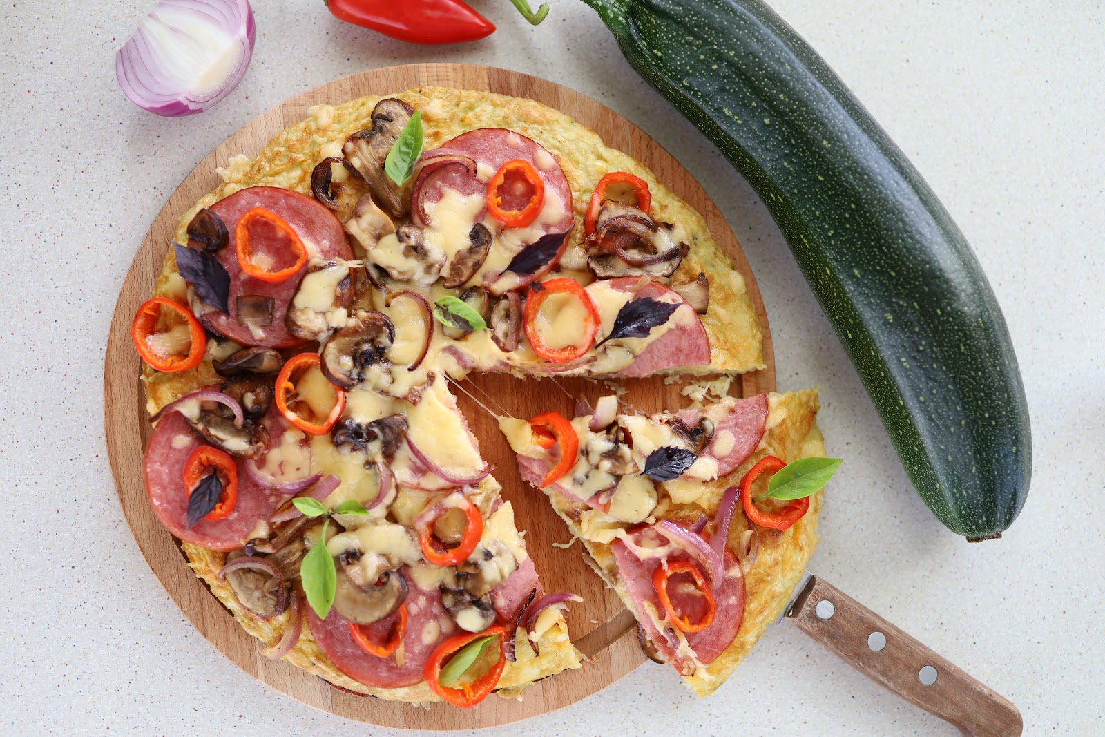 пицца из кабачков в духовке с колбасой фото 55