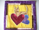 "Kittyheart" art quilt
