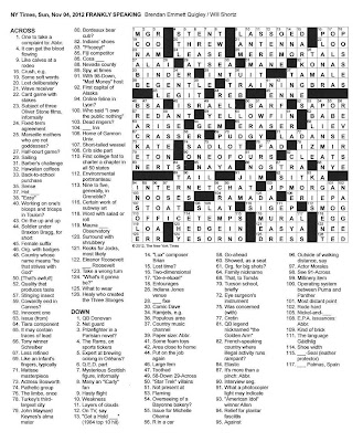 The New York Times Crossword in Gothic: 11 04 12 Frankly Speaking