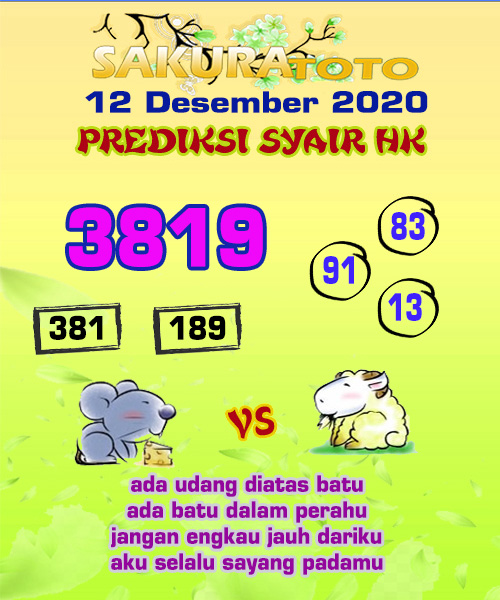 Syair Sakura Sabtu 12 Desember 2020 Syair Sakura Sabtu 12 Desember 2020