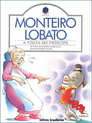 A visita do Príncipe: De como um peixinho vestido de rei provoca desmaios no Sítio... Monteiro Lobato. Fragmento adaptado de Reinações de Narizinho. Editora Brasiliense. Coleção Rocambole: Aventura de Viver. 1991-2005. Capa e ilustrações de Moacir Rodrigues. ISBN: 8511300082.