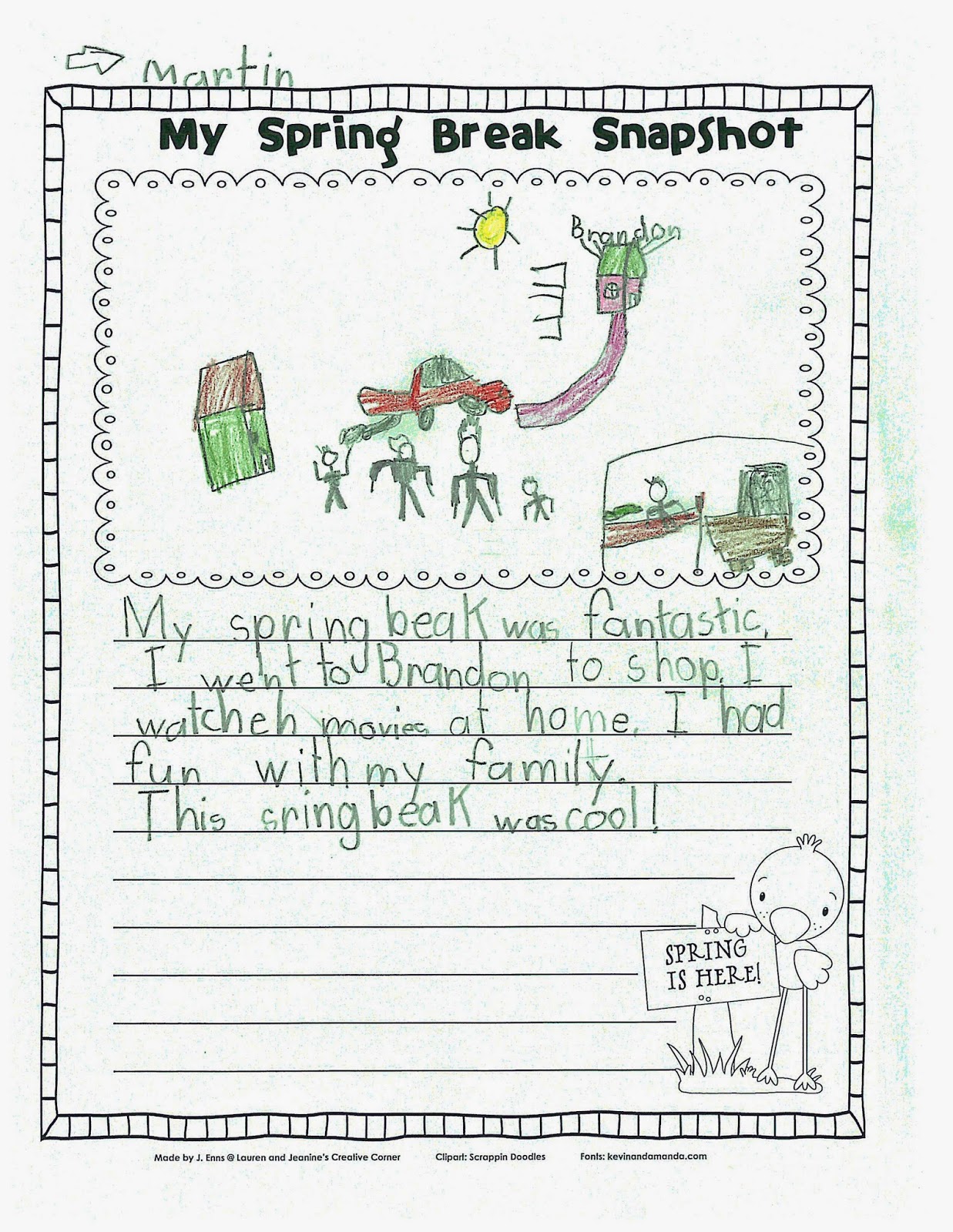 The Passionate Educator a blog by Mrs. Obach Spring Break Snapshot!