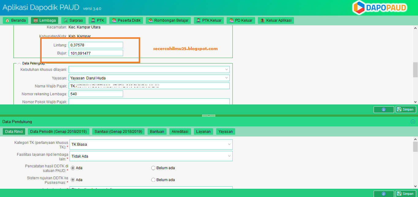 Cara Mencari Dan Mengisi Titik Koordinat Sekolah Di Dapodik Paud Dikmas Secercah Ilmu