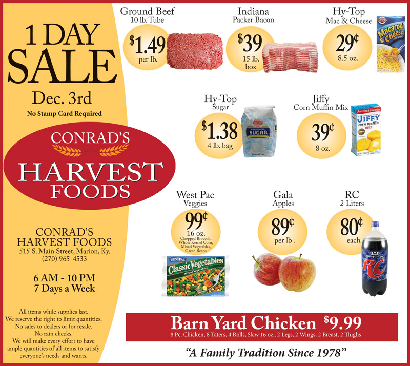The Press Online Conrad's OneDay Sale Saturday!