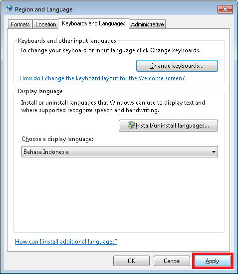 Cara Megubah Bahasa di Komputer / Laptop