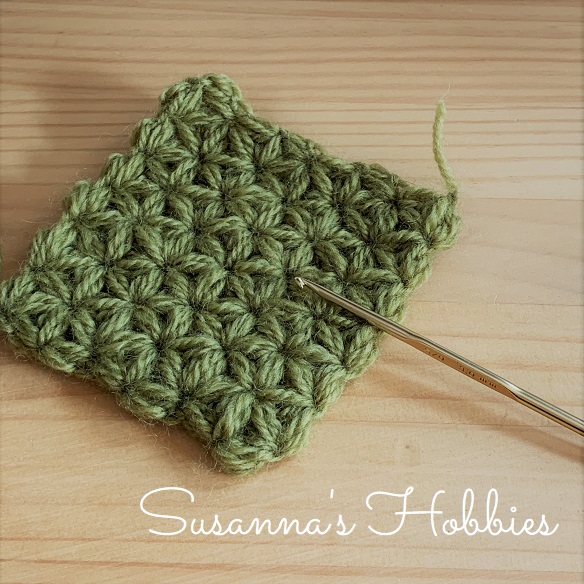 Susanna S Hobbies かぎ針編み Crochet リフ編みジャスミンスティッチの四角形ってめちゃ簡単 Jasmine Stitch Square