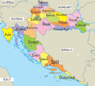 hrvatske pokrajine karta Karta Hrvatska | Karta Hrvatska Regija Grad Provincije hrvatske pokrajine karta