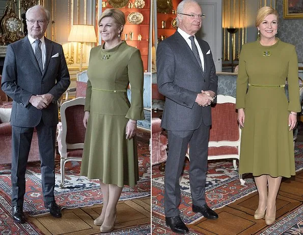 King Carl Gustaf received today Croatian President Kolinda Grabar-Kitarovic at the Royal Palace in Stockholm
