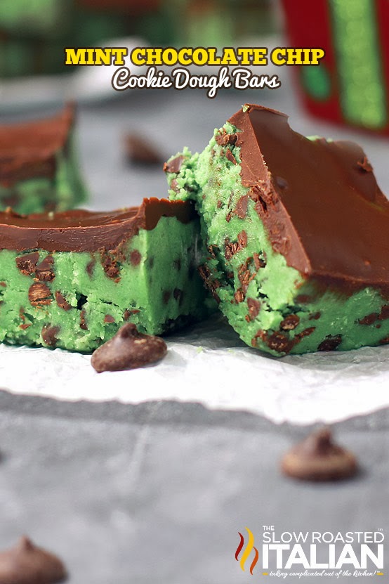 bournville chocolate Mint Chocolate Chip Cookie Dough Bars