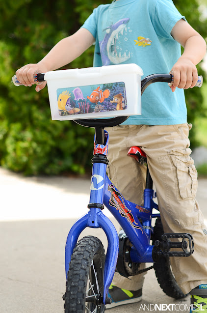 Easy DIY bicycle basket for kids