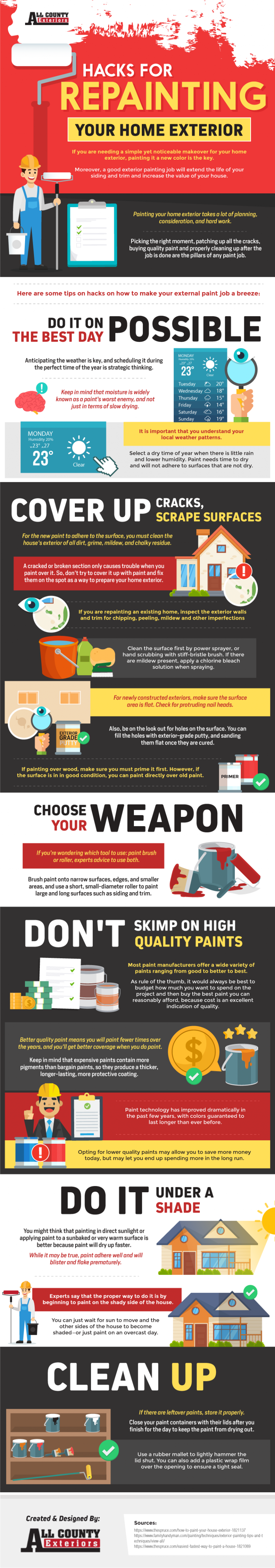 Hacks for Repainting Your Home Exterior #infographic