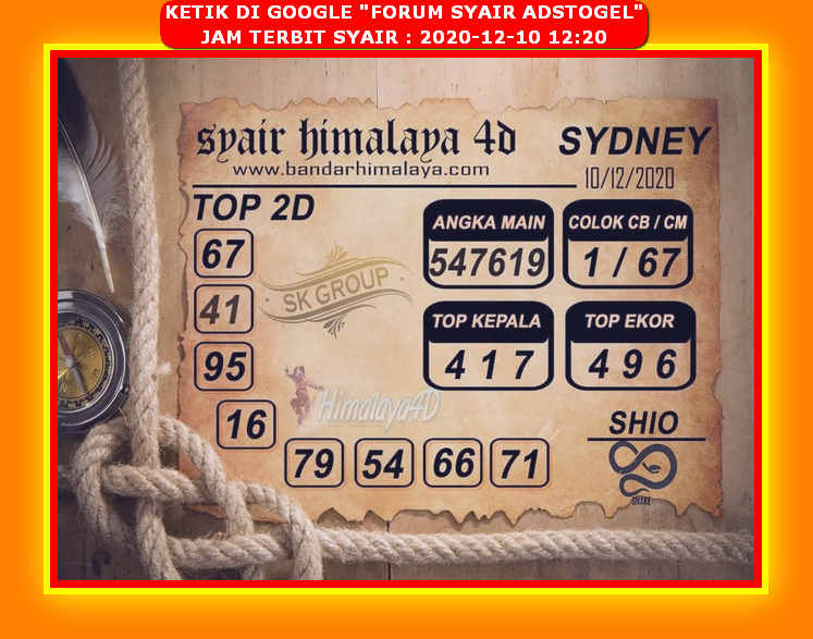 Syair Sydney Kamis 10 Desember 2020 Royal Syair