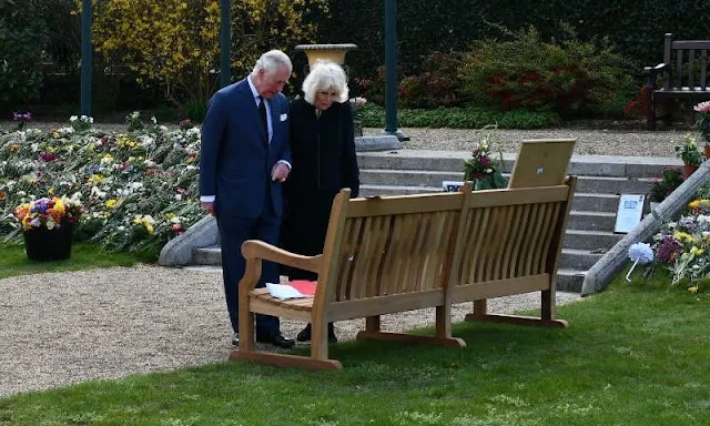 The Prince of Wales and The Duchess of Cornwall have visited Marlborough House Gardens in Westminster. memory of The Duke of Edinburgh