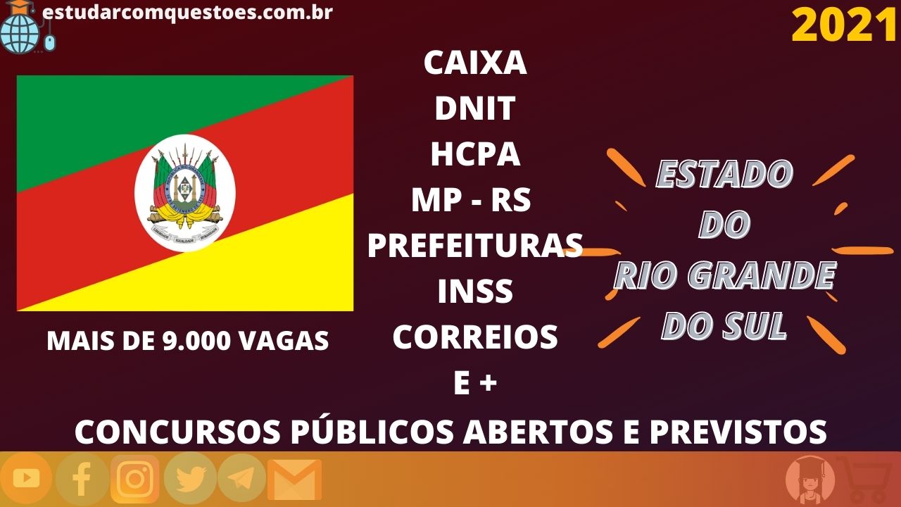 CONCURSOS PÚBLICOS ABERTOS E PREVISTOS ESTADO DO RIO GRANDE DO SUL
