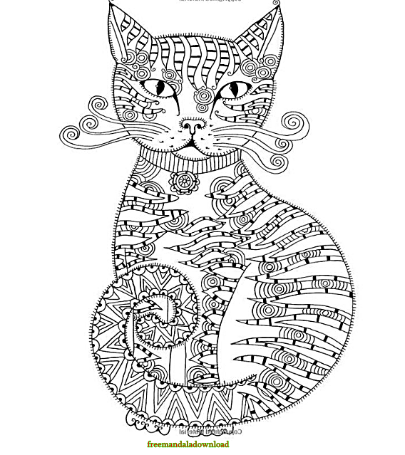 Katzen Malvorlage Mandala/Cat Mandala Coloring page ~ Free Mandala